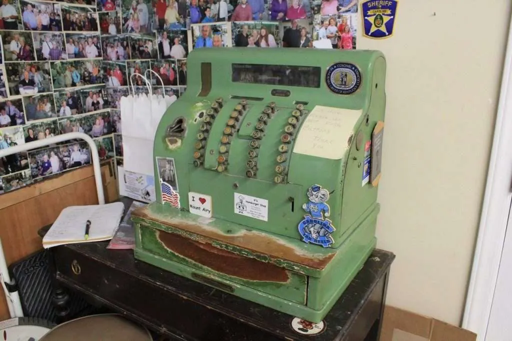 Old cash register at Floyd's Barber Shop in Mayberry