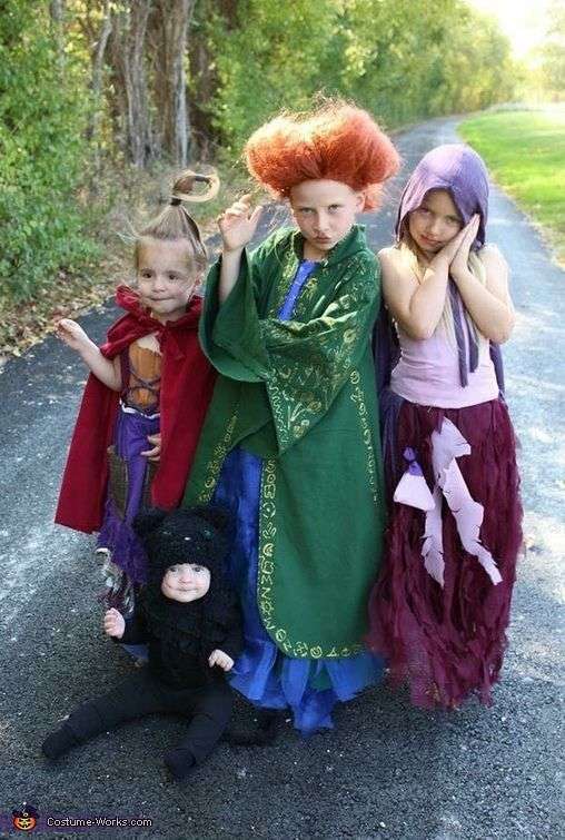 the Sanderson sisters from Hocus Pocus Halloween costumes for sisters