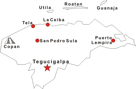 map of Honduras for deployment wall