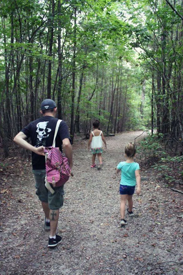 family hike in North Carolina near Fort Bragg