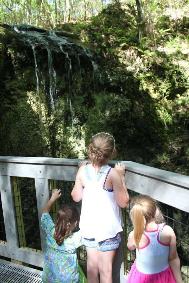 girls watching a Florida waterfall