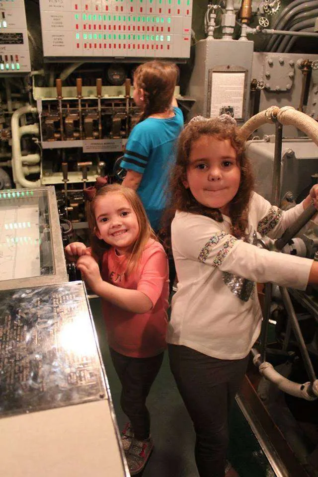 kids on the submarine USS Drum