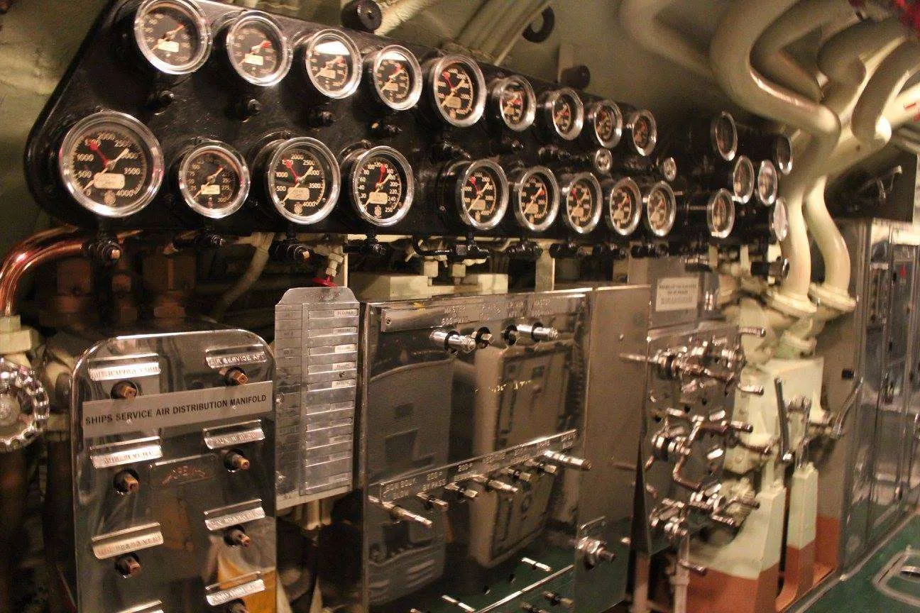 gauges on the USS Drum submarine