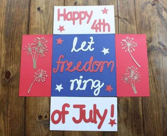 patriotic care package that says, "Happy 4th of July: Let Freedom Ring!"