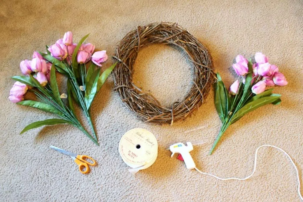 how to make a spring wreath - gather your supplies