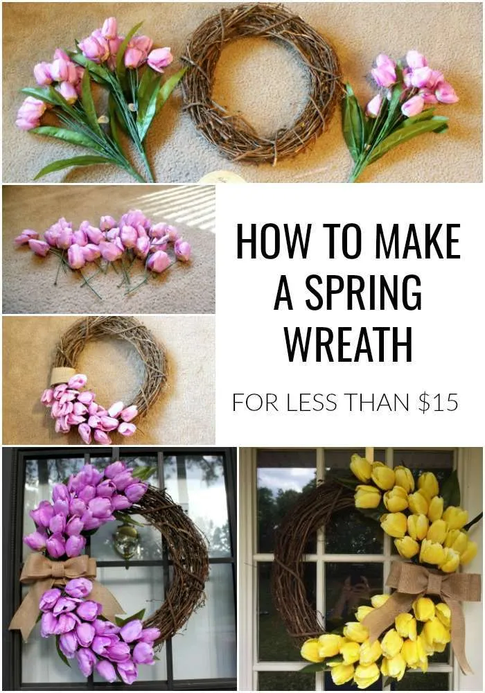 how to make a spring wreath using tulips