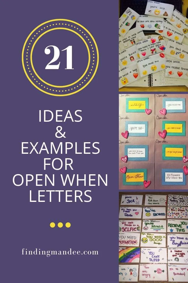 21 Ideas and Examples for Open When Letters | Finding Mandee