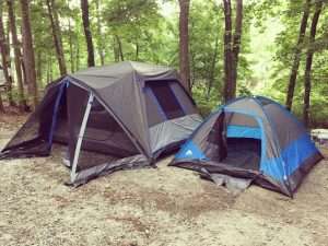 Tent camping at Stone Mountain, GA.