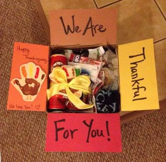 Thanksgiving Care Package Idea: We Are Thankful for You
