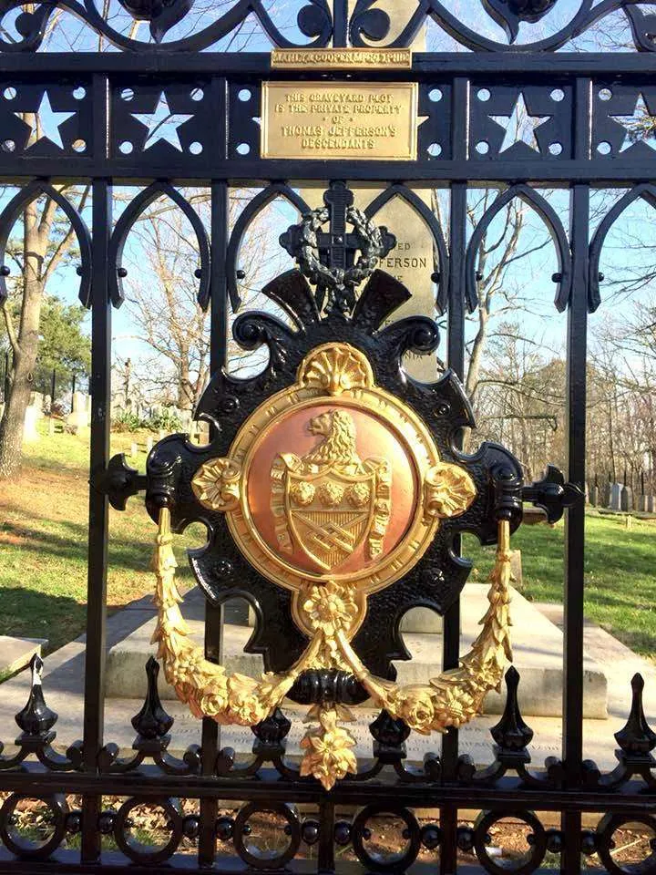 The gate to Thomas Jefferson gravesite at Monticello.