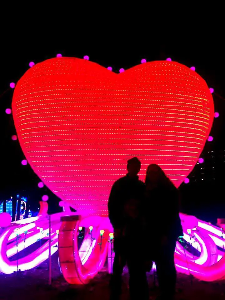 The big red heart at the North Carolina Chinese Lantern Festival.