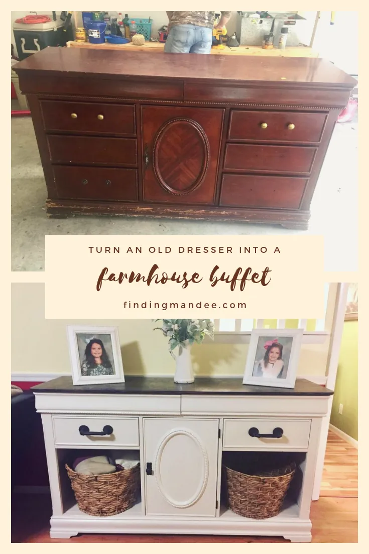 How to turn an old dresser into a farmhouse buffet | Finding Mandee