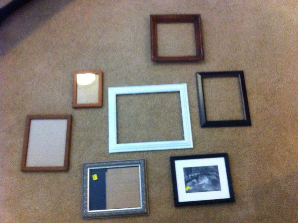 DIY Projects: The cork board collage before picture.