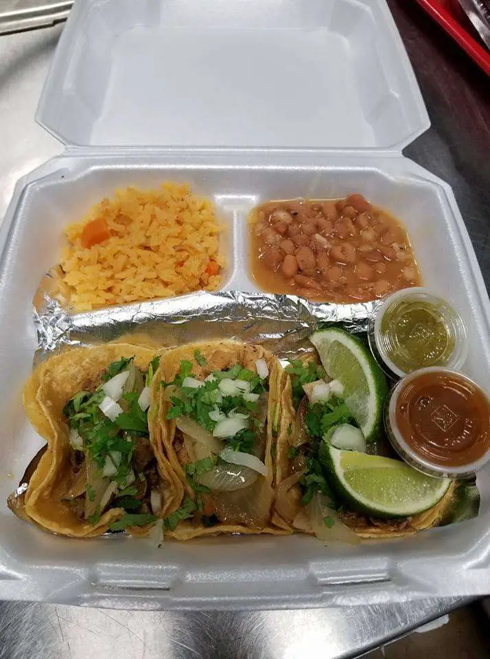 Street tacos from a restaurant inside the Bragg Blvd Flea Market.