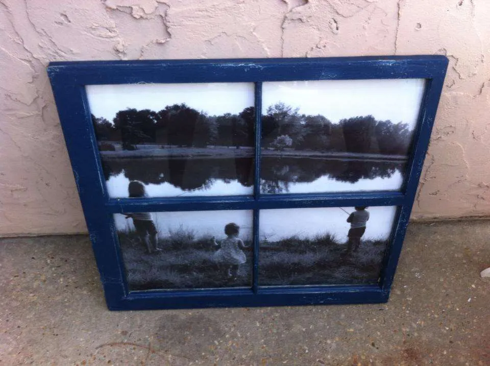 We turned this old window into a picture frame.