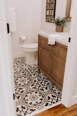 Our dream house has interesting tile and hardwood.