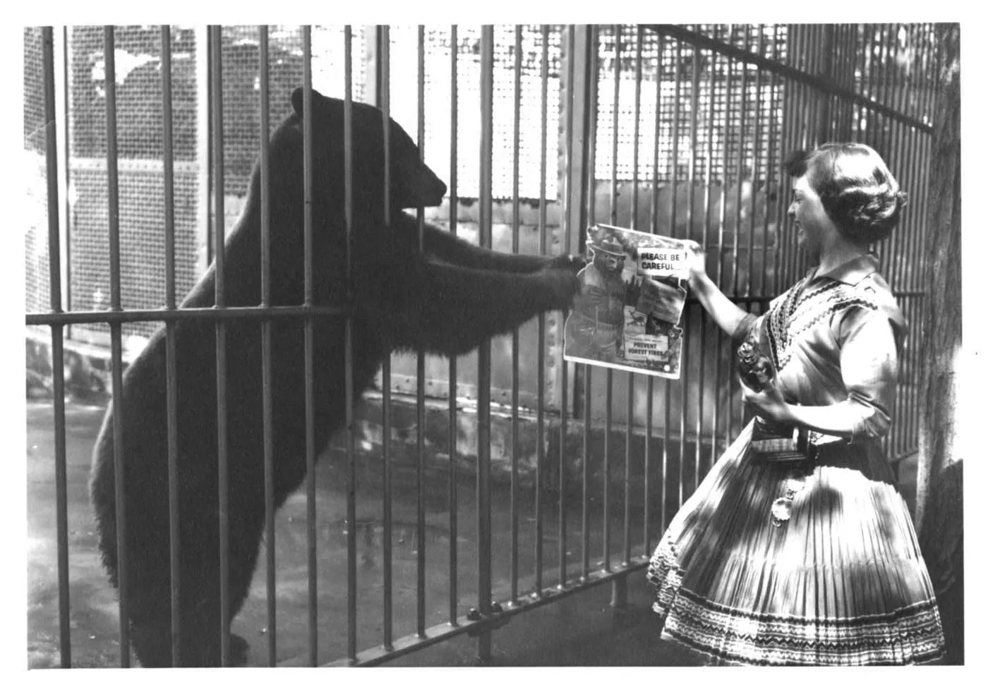 Smokey Bear and Judy Bell at the National Zoo in Washington D.C.