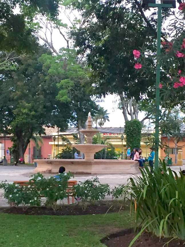 The fountain in the town square in Comayagua.