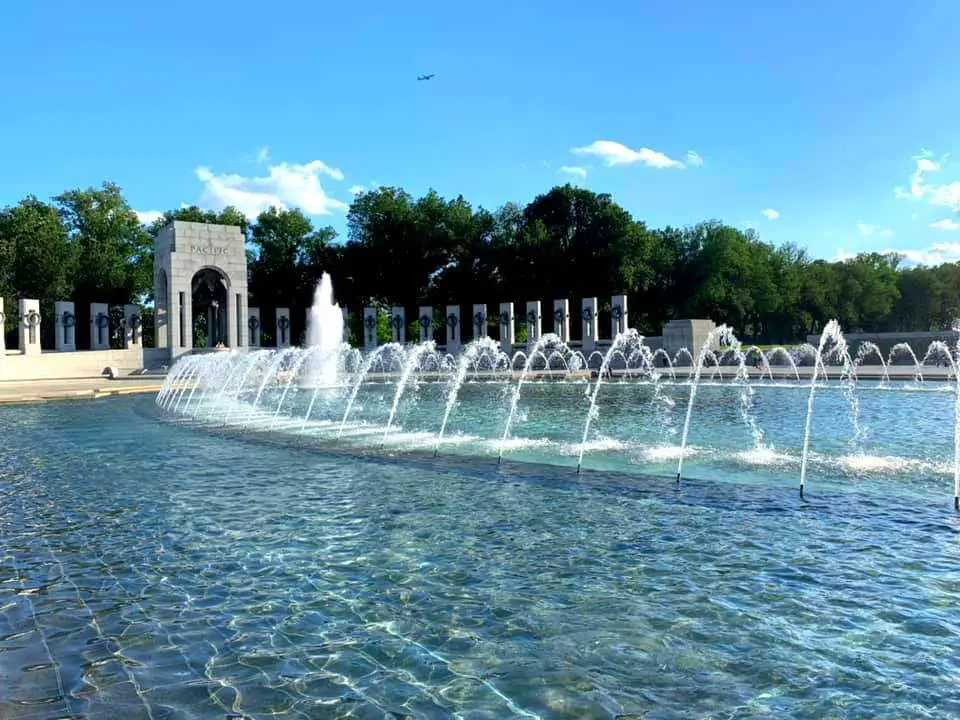 The WWII Memorial in the National Mall in Washington D.C.