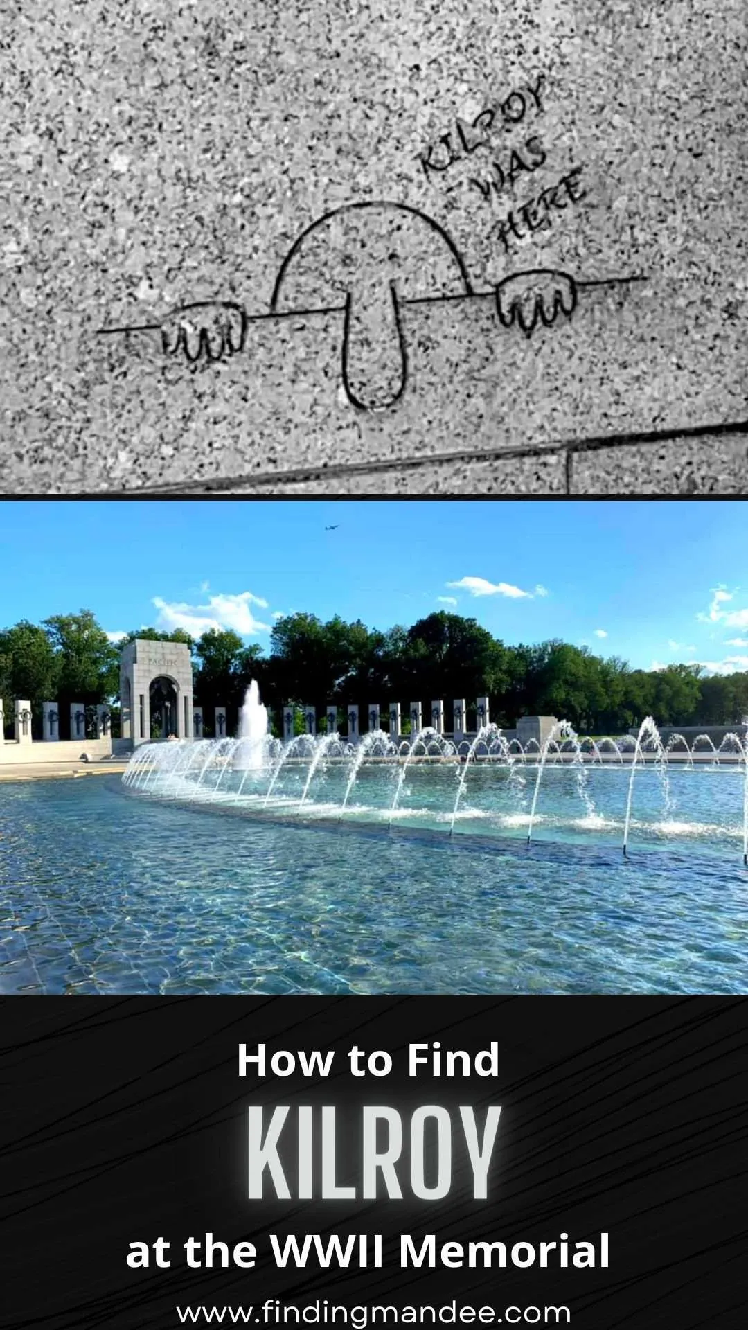 How to Find Kilroy at the WWII Memorial in the National Mall in Washington D.C | Finding Mandee