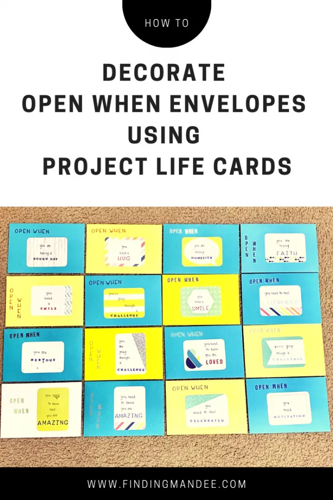 How to Decorate Open When Envelopes using Project Life Cards | Finding Mandee