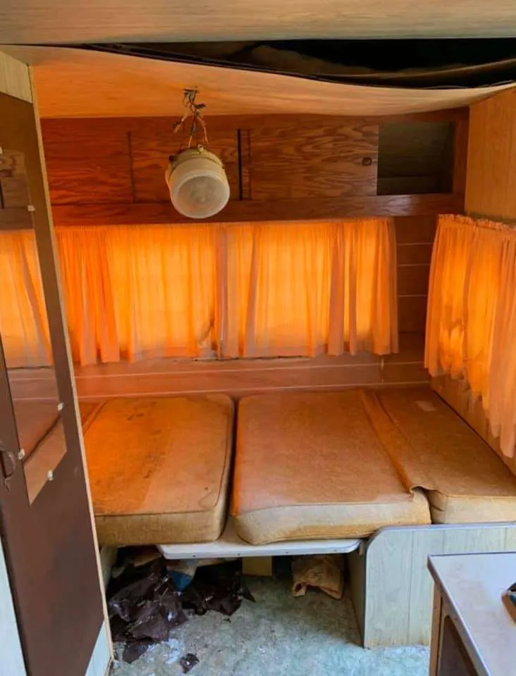 Before pictures of our vintage camper