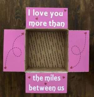 I love you more than the miles between us care package.