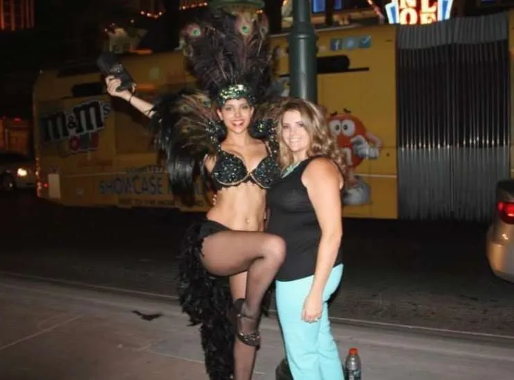 Tips are not optional for street performers in Sin City.