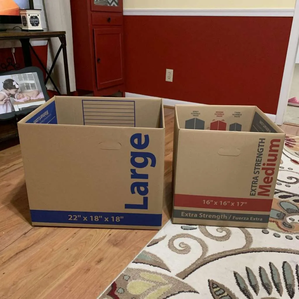 Boxes used for our Instagrammable moving announcement.