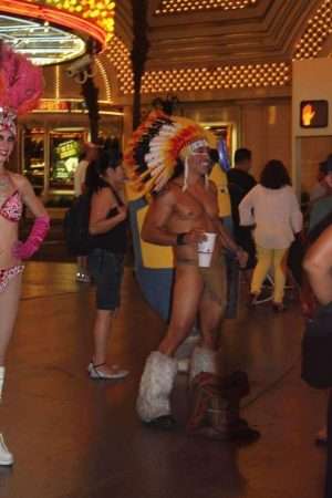 Street performer on Fremont Street in Vegas.