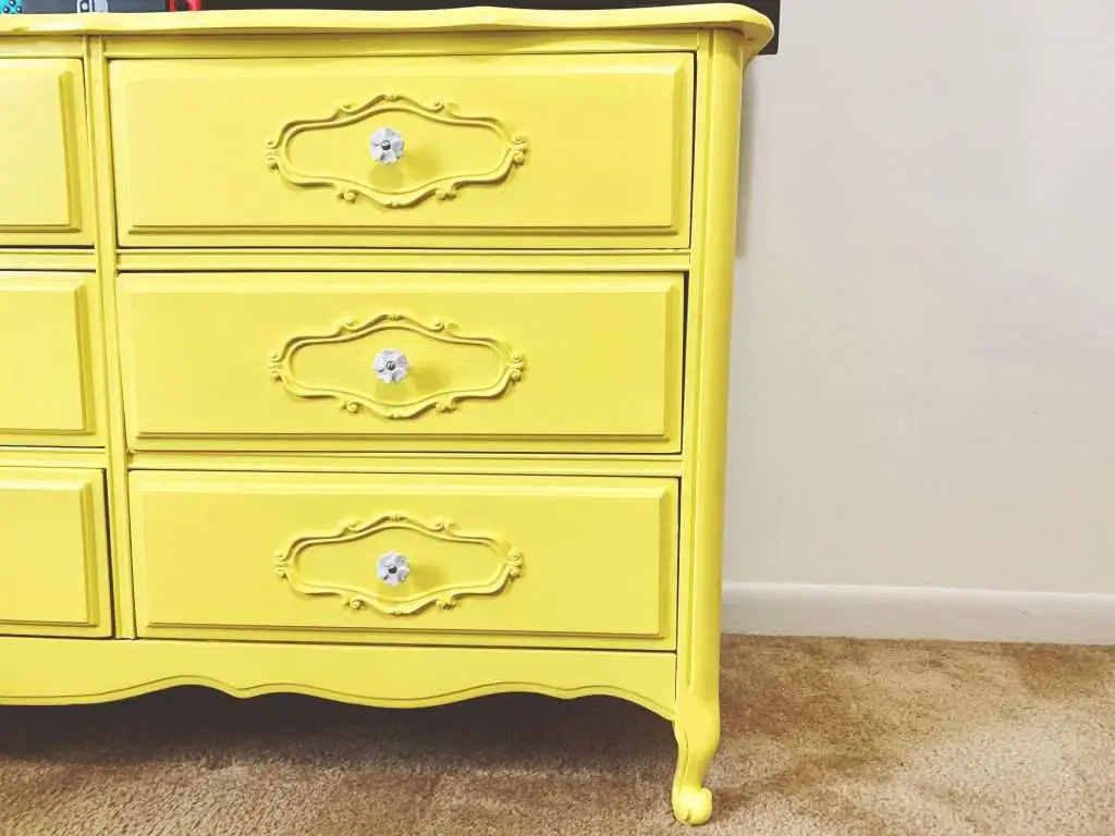 This true yellow color worked perfect on this French Provincial dresser!