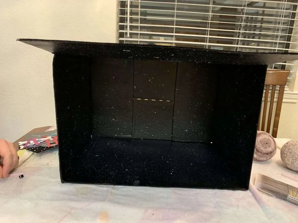 A black box ready for our solar system model. 