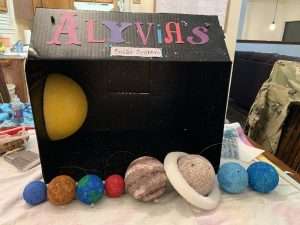 Our planets wouldn't all fit in our box for our solar system model.