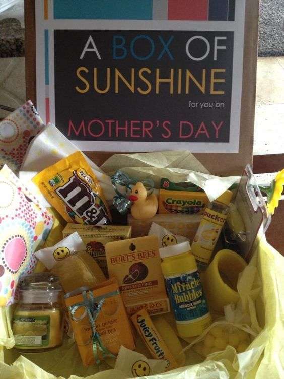 Mother's Day Care Package Idea: A box of sunshine for you on Mother's Day