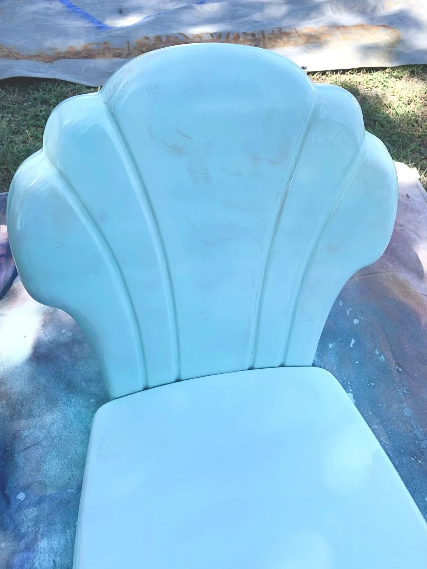 Use primer when painting vintage metal chairs to prevent bleed through.