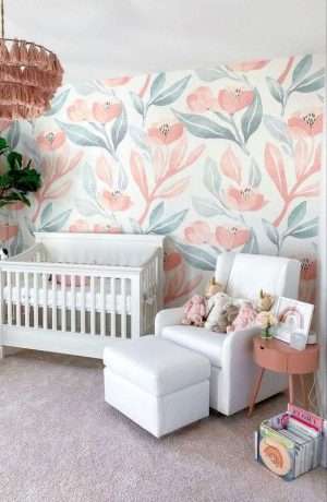 Use removable wall paper to decorate base housing nurseries.