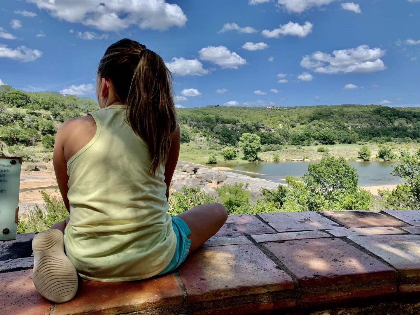 The view from the overlook at Pedernales Falls State Park.