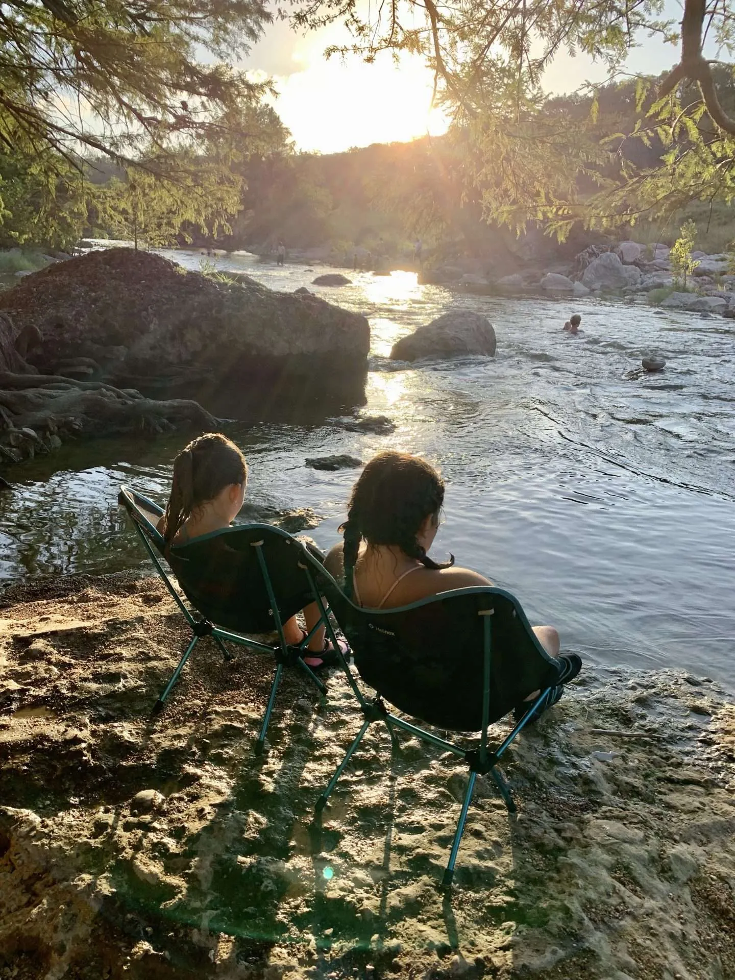 Sitting along the bank of the Pedernales River.