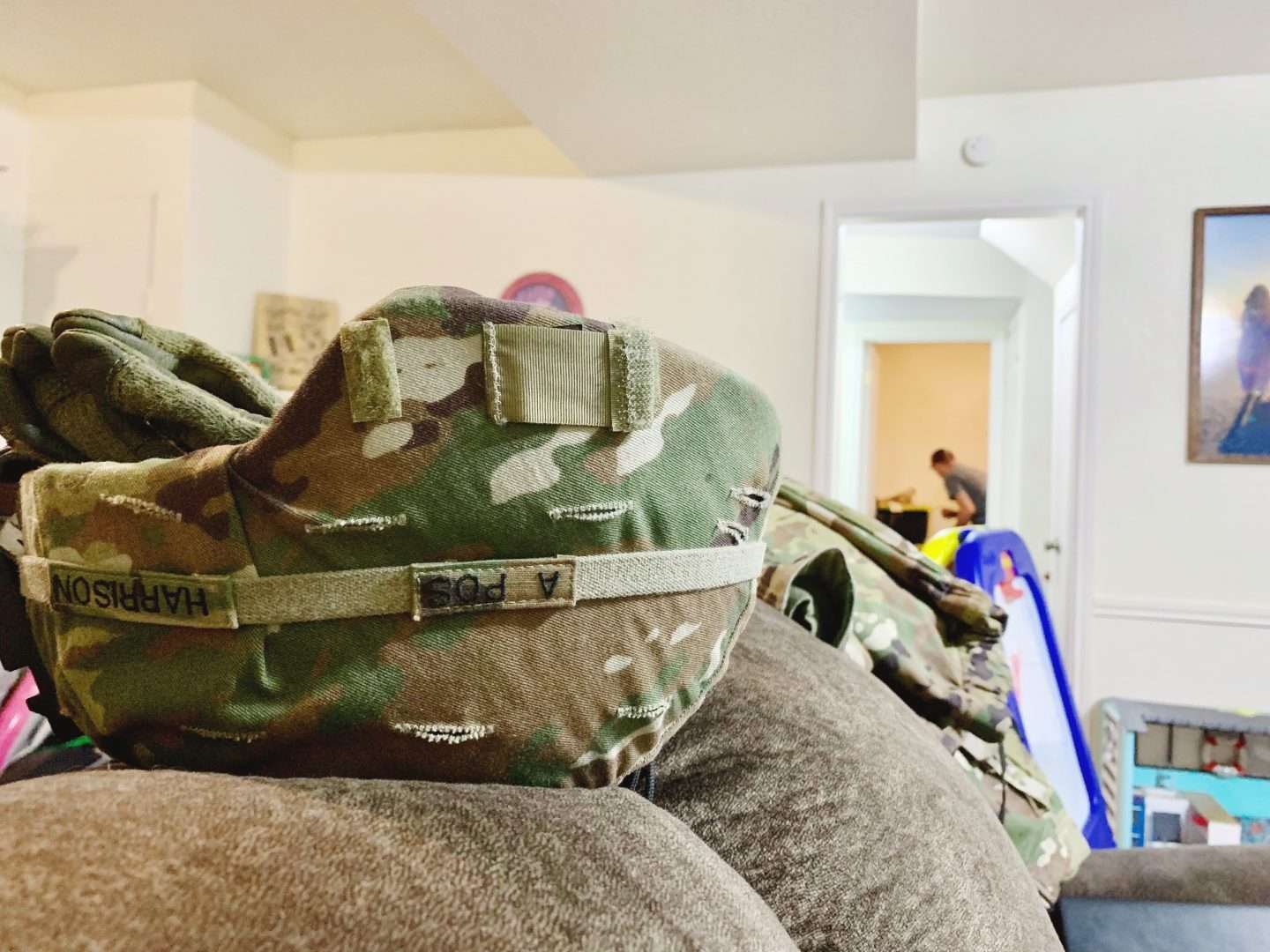 Soldier packing before deployment.