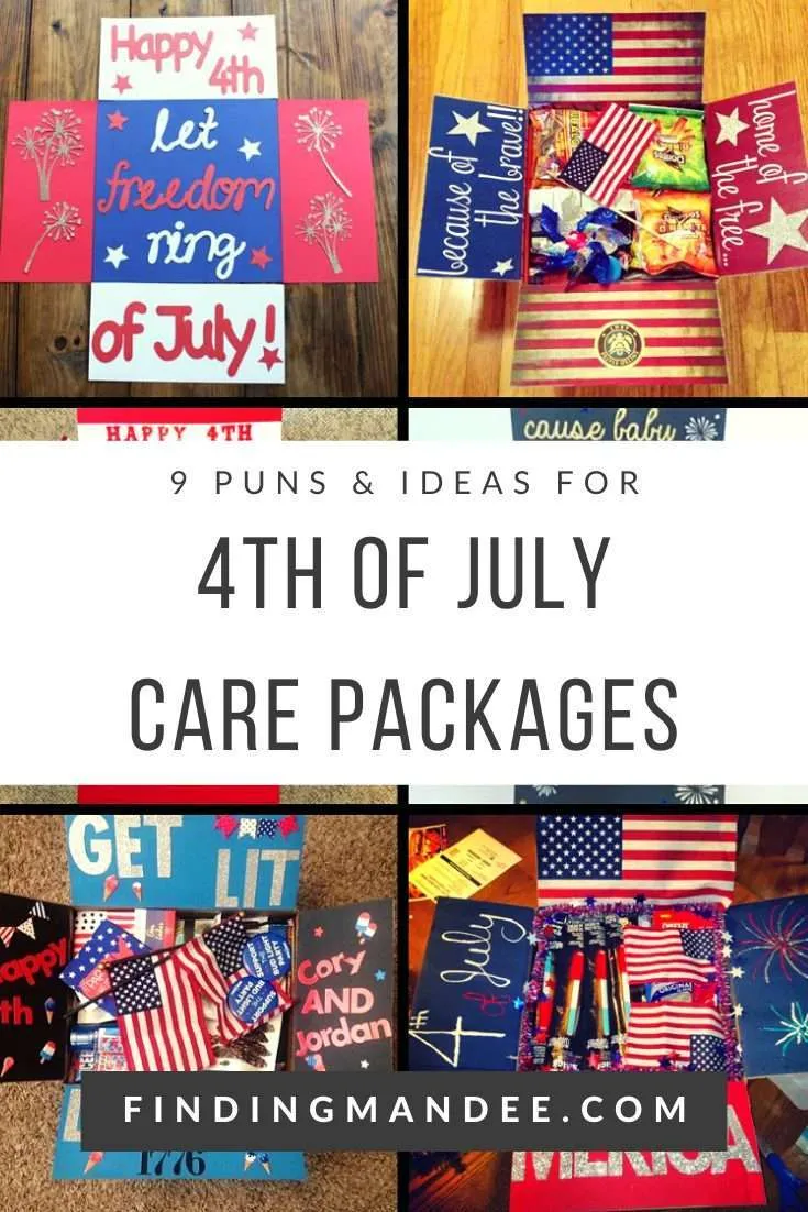 9 Puns and Ideas for 4th of July Care Packages | Finding Mandee