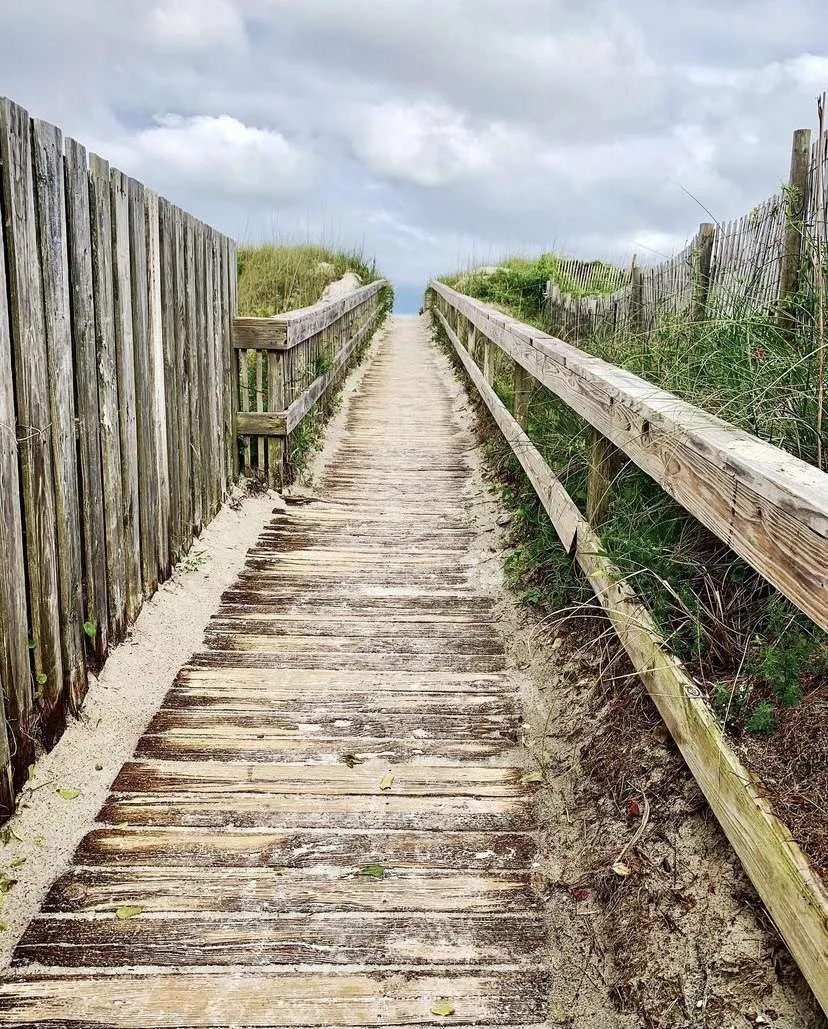 Pictures that make orders to Fort Bragg, NC look good: boardwalk to the beach in Wilmington, NC.