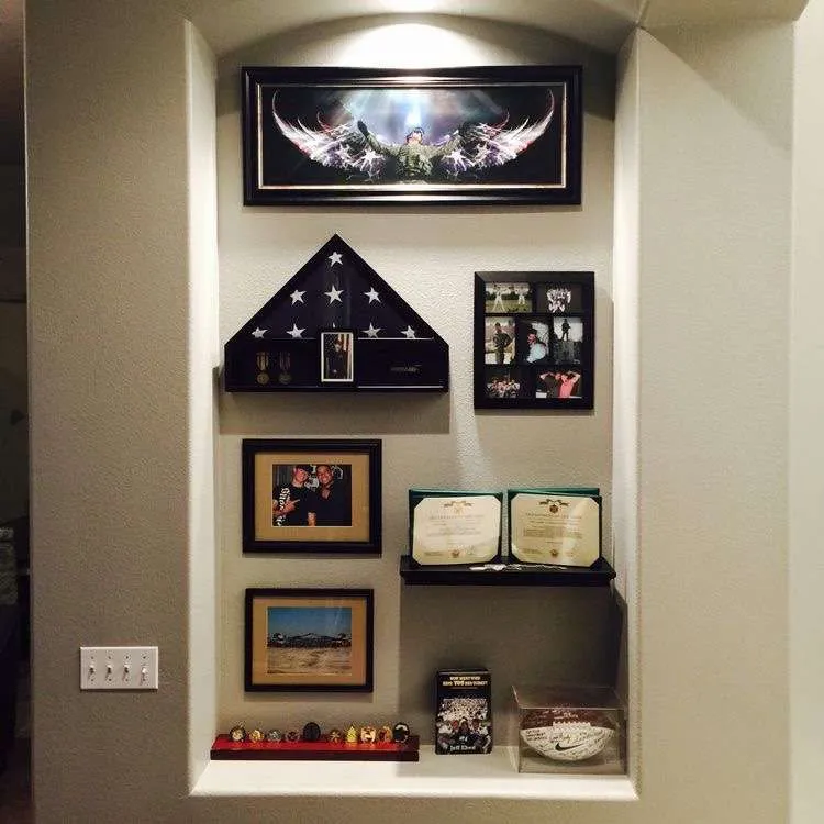 Showcase your military journey in your home with an honor wall.