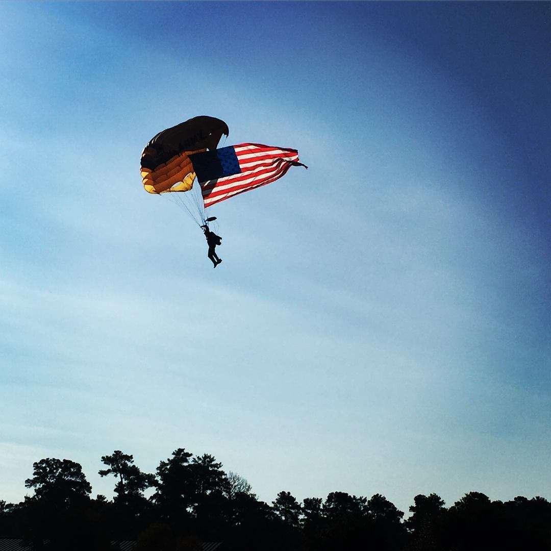 Pictures that make orders to Fort Bragg look good: seeing the Golden Knights do a jump.