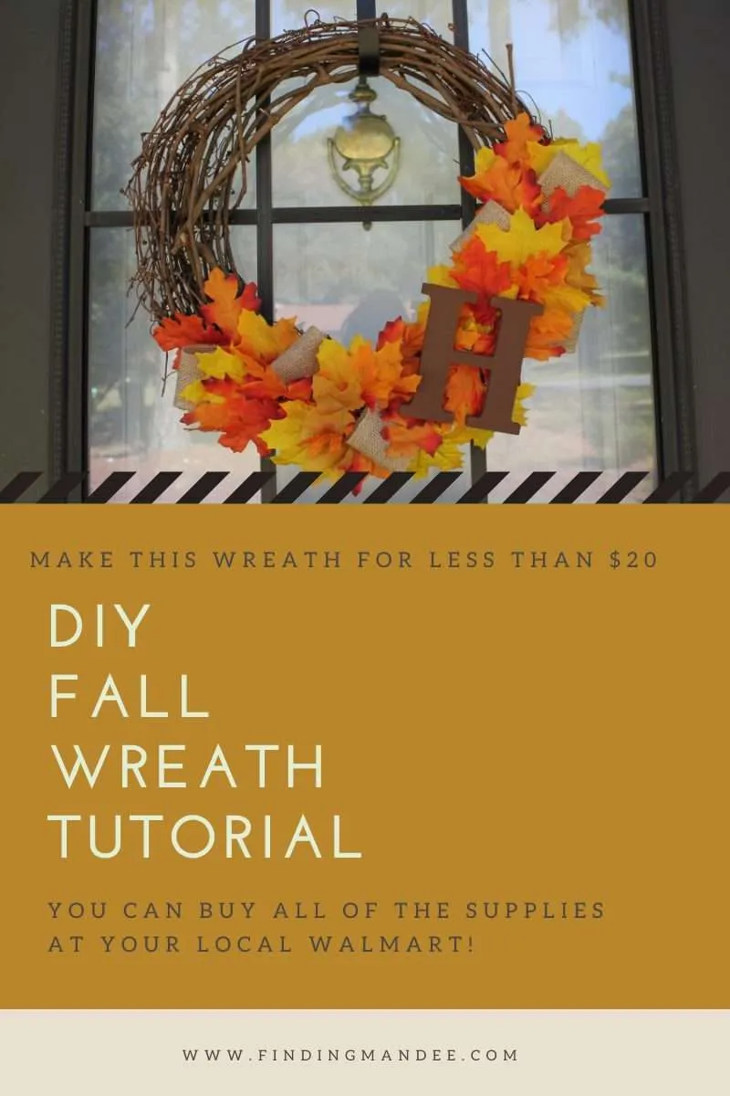 DIY Fall Wreath Tutorial: You can make this for less than $20 and you can get all of your supplies at your local Wal-Mart. | Finding Mandee
