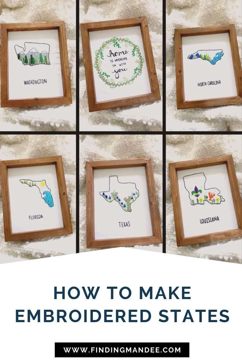 How to Make Embroidered State Wall Art | Finding Mandee