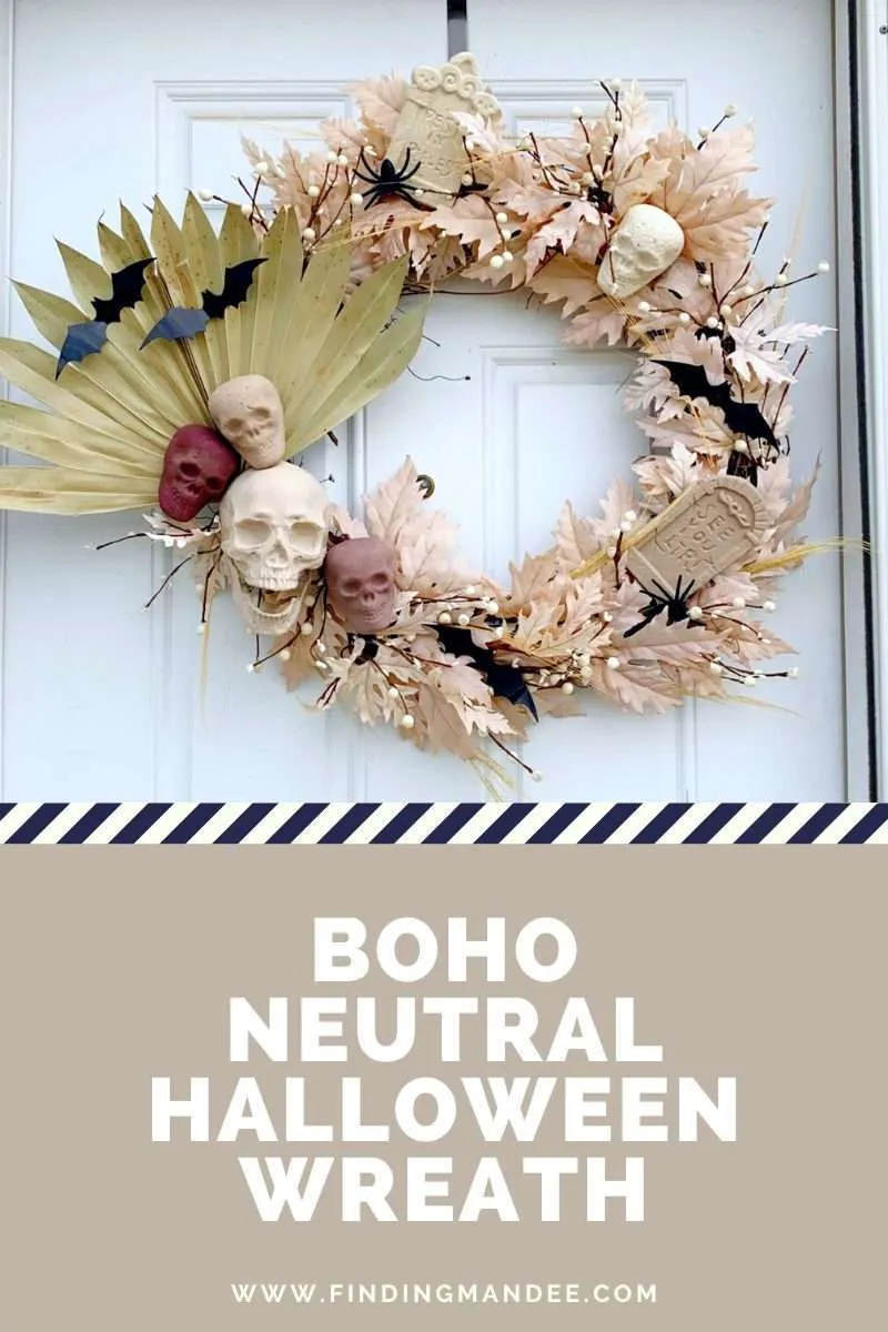 Boho Neutral Halloween Wreath Tutorial | Finding Mandee