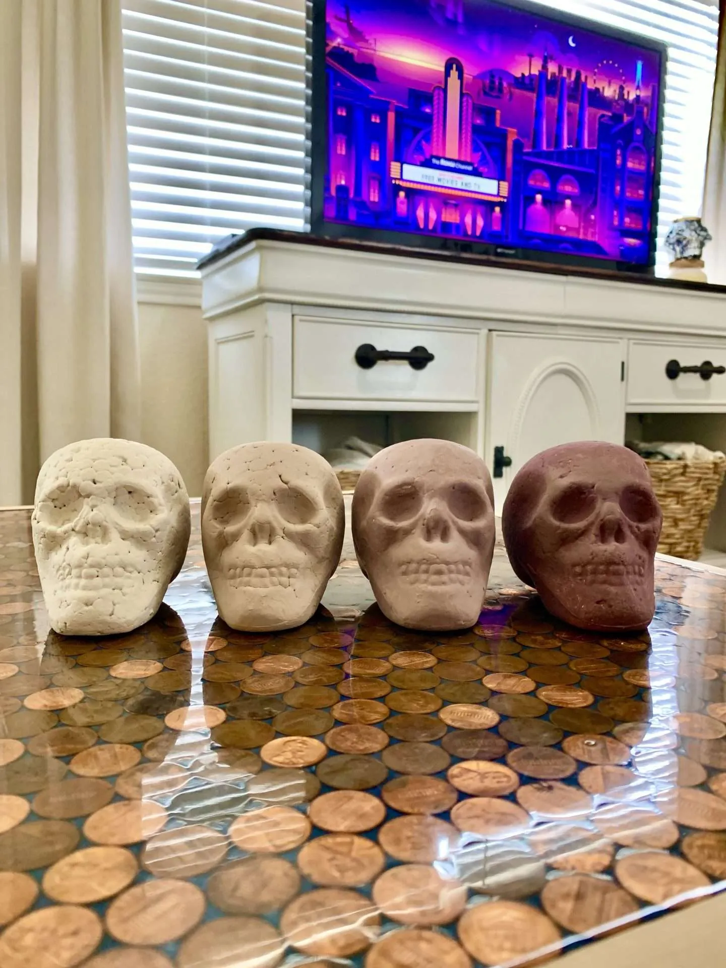 Neutral colored skulls for Halloween. 