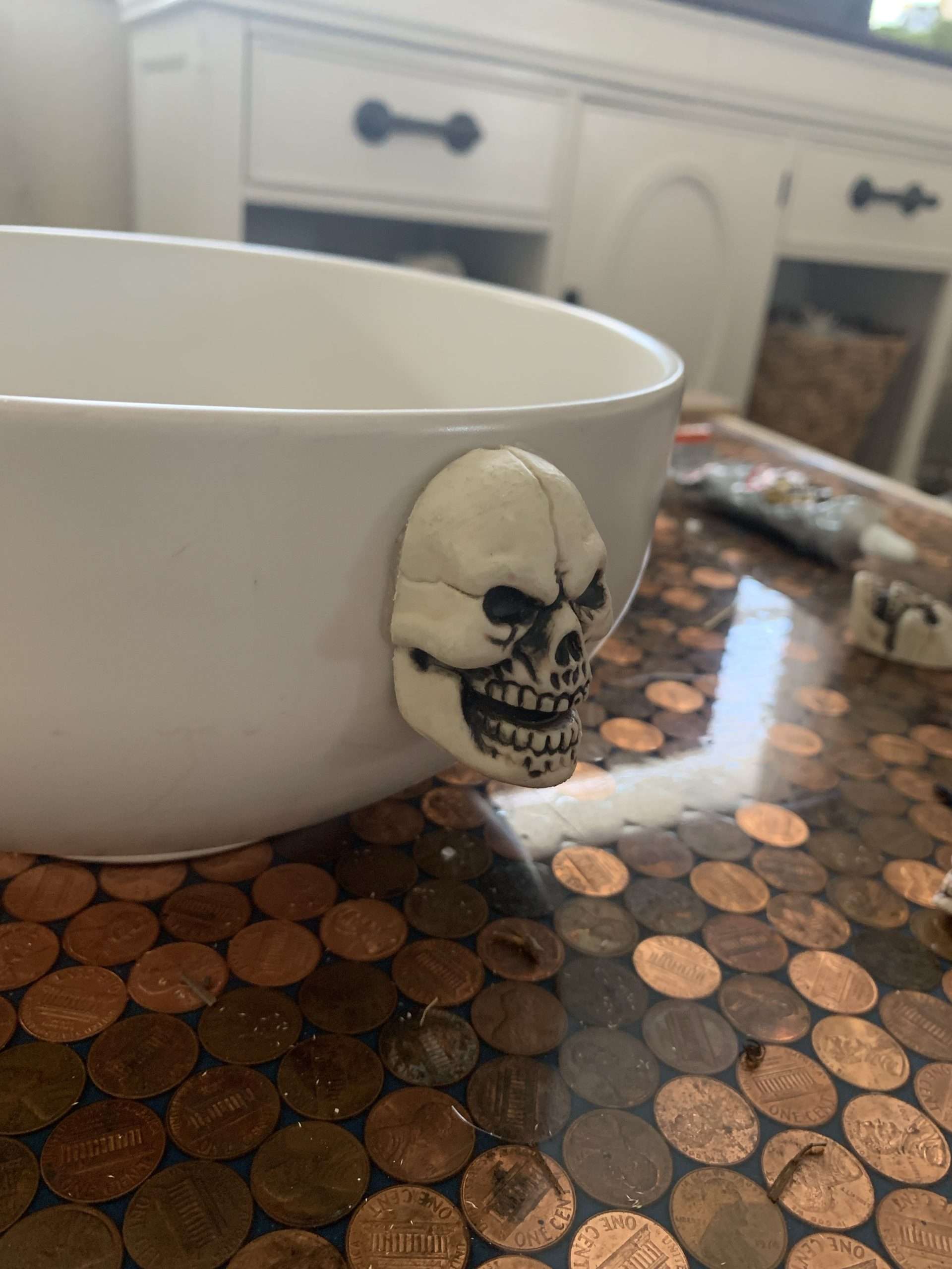 West Elm skull candy bowl dupe