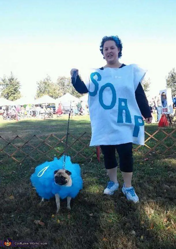 Dog and Owner Halloween Costume: Soap and Loofah