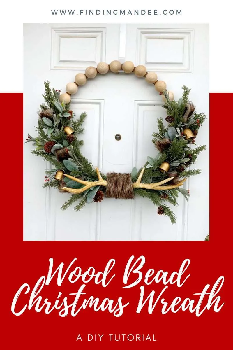DIY Wood Bead Christmas Wreath Tutorial | Finding Mandee